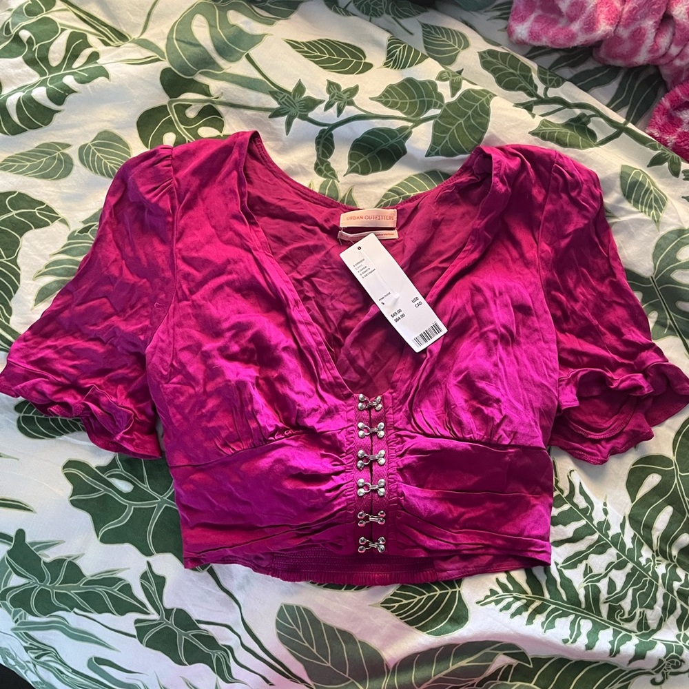 (NWT) urban outfitters corset top with silver detailing